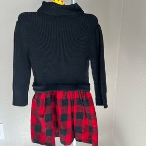 Girls baby gap turtleneck plaid skirt dress 3t